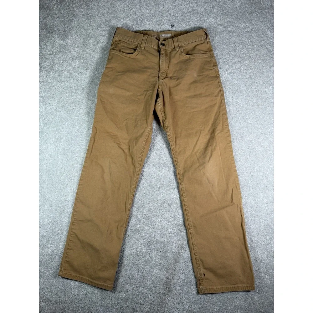 Carhartt Men's 32x30* Khaki Rugged Flex Relaxed Fit Canvas Work Pants BN2517-M